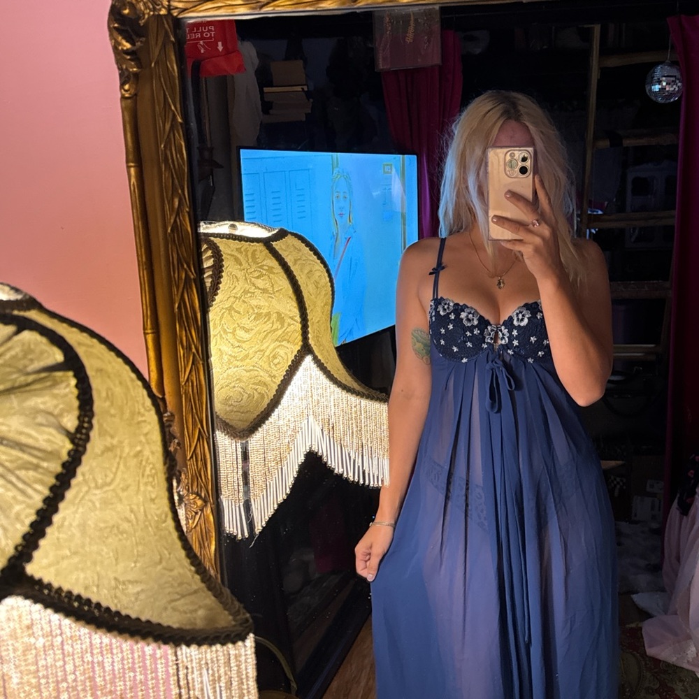 Victoria’s Secret Navy Sheer Mesh Babydoll - image 2